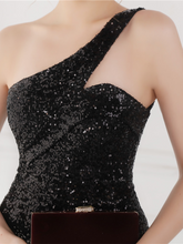 One Shoulder Sequin Prom Dress
